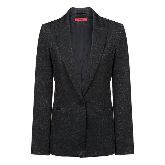 HUGO‎ BOSS Athea Metallic Blazer Black Size 2